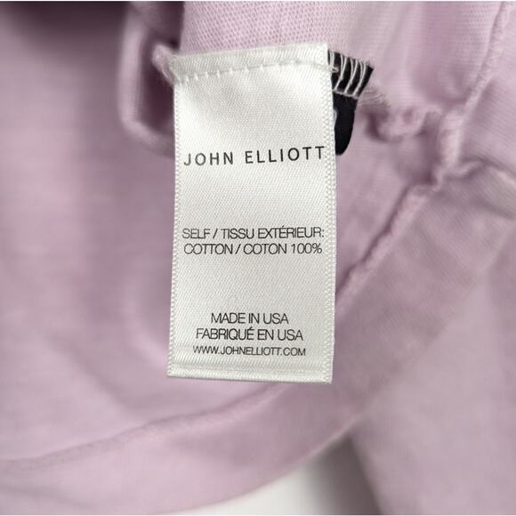John Elliott Lilac Lightweight Cotton Cropped Long Sleeve Tee - Picture 6 of 7